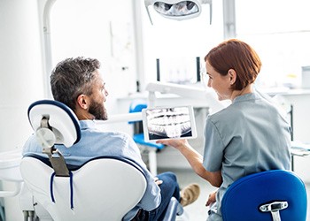 patient having implant consultation