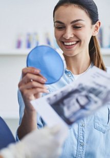 Woman afraid in the dental chair